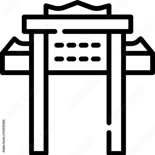 Chinese arch Outline icon.