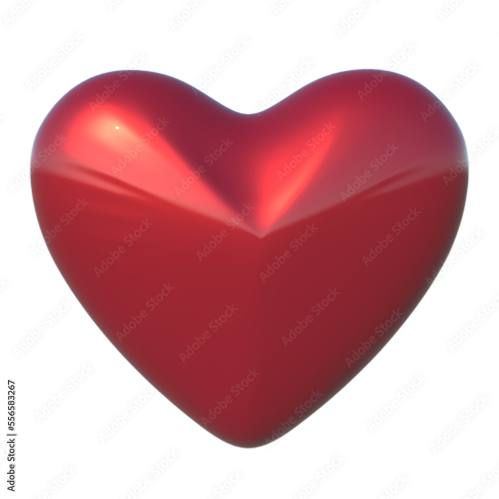 3d icon red love transparent for valentine sign