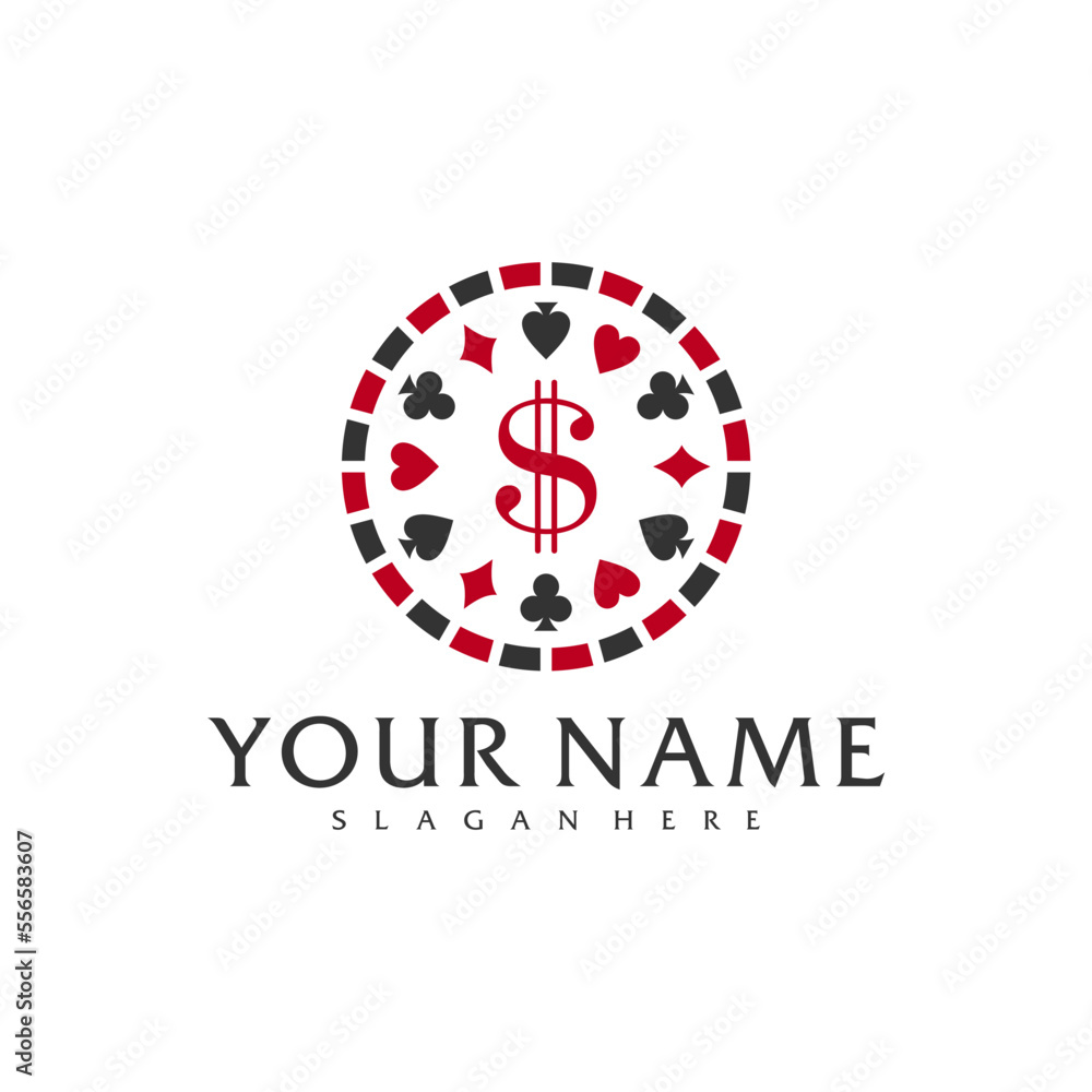 Money Poker logo vector template, Creative Poker logo design concepts Money Poker logo vector template, Creative Poker logo design concepts