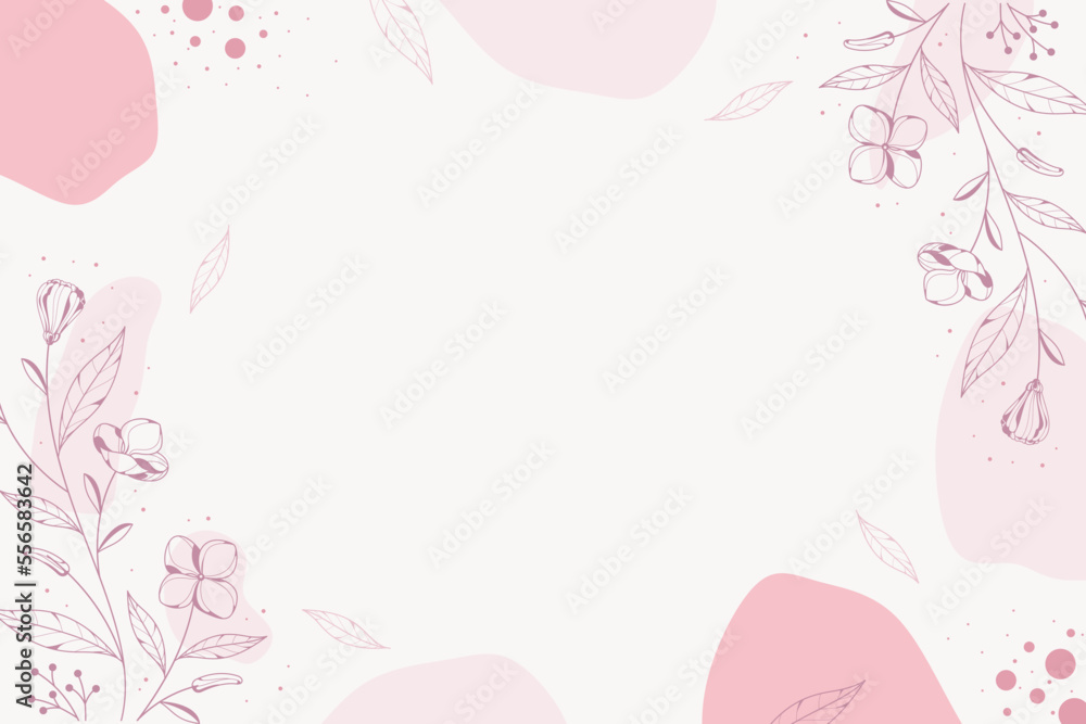 beautiful pink floral template background