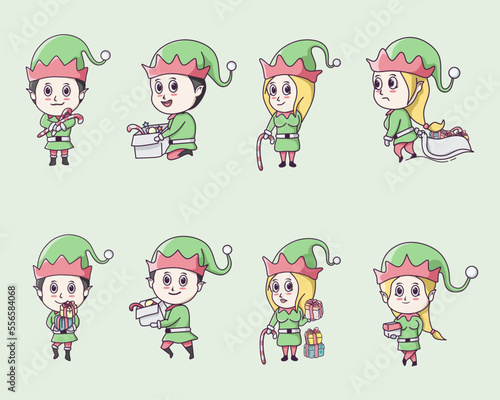 Collection of Santa Claus helpers