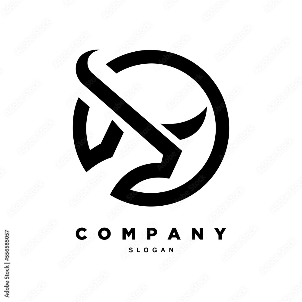 Circle bull head logo design for your brand or business Circle bull head logo design for your brand or business