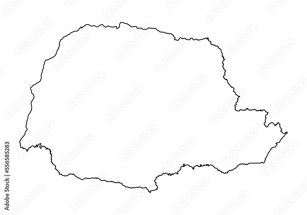 Parana State outline map