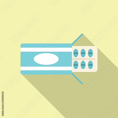 Allergy pill pack icon flat vector. Seasonal person. Season disease