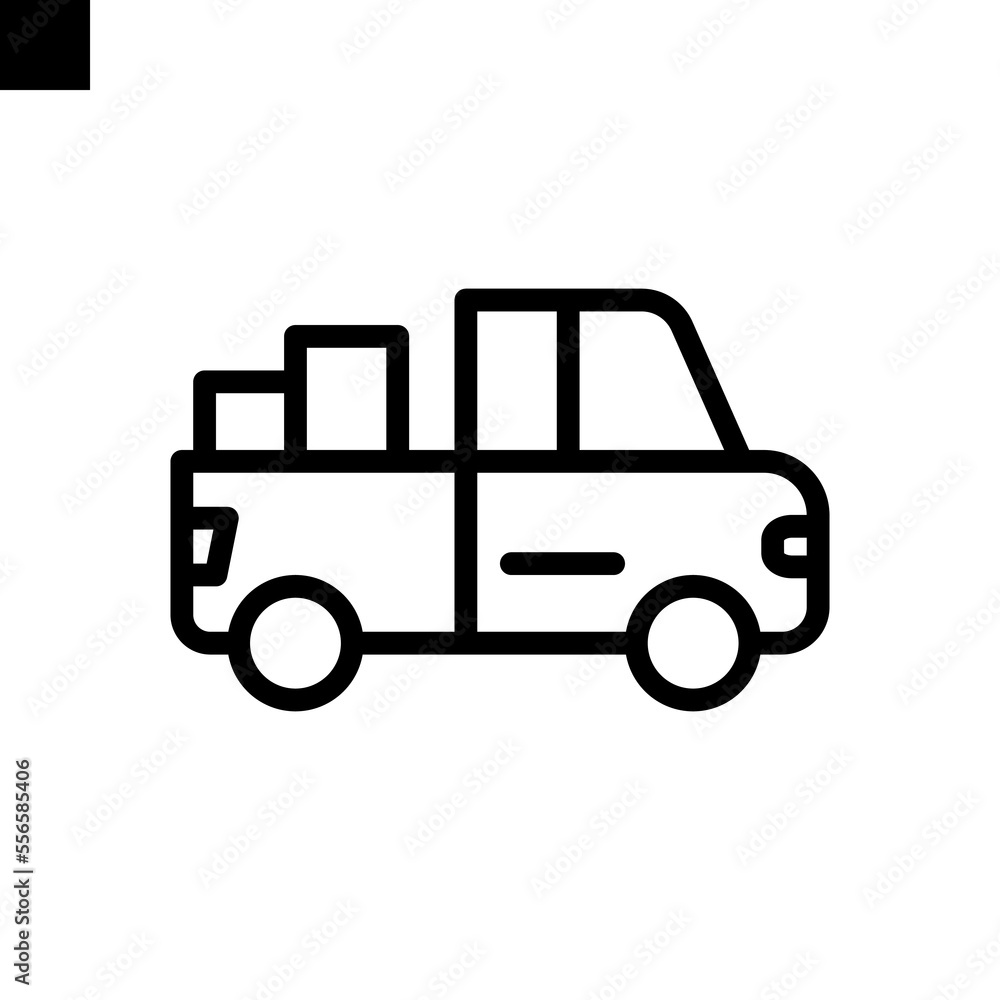 pickup truck icon line style vector