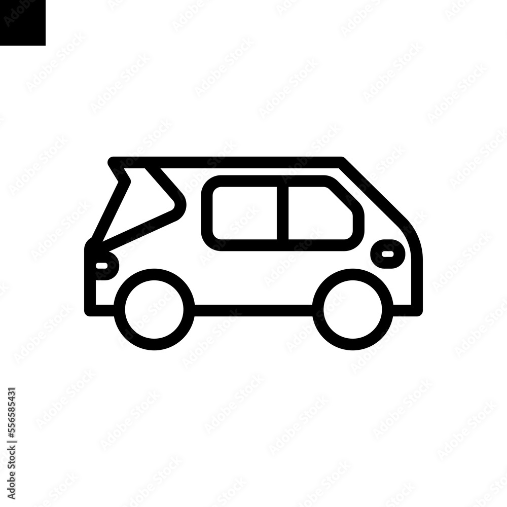compact car icon line style vector