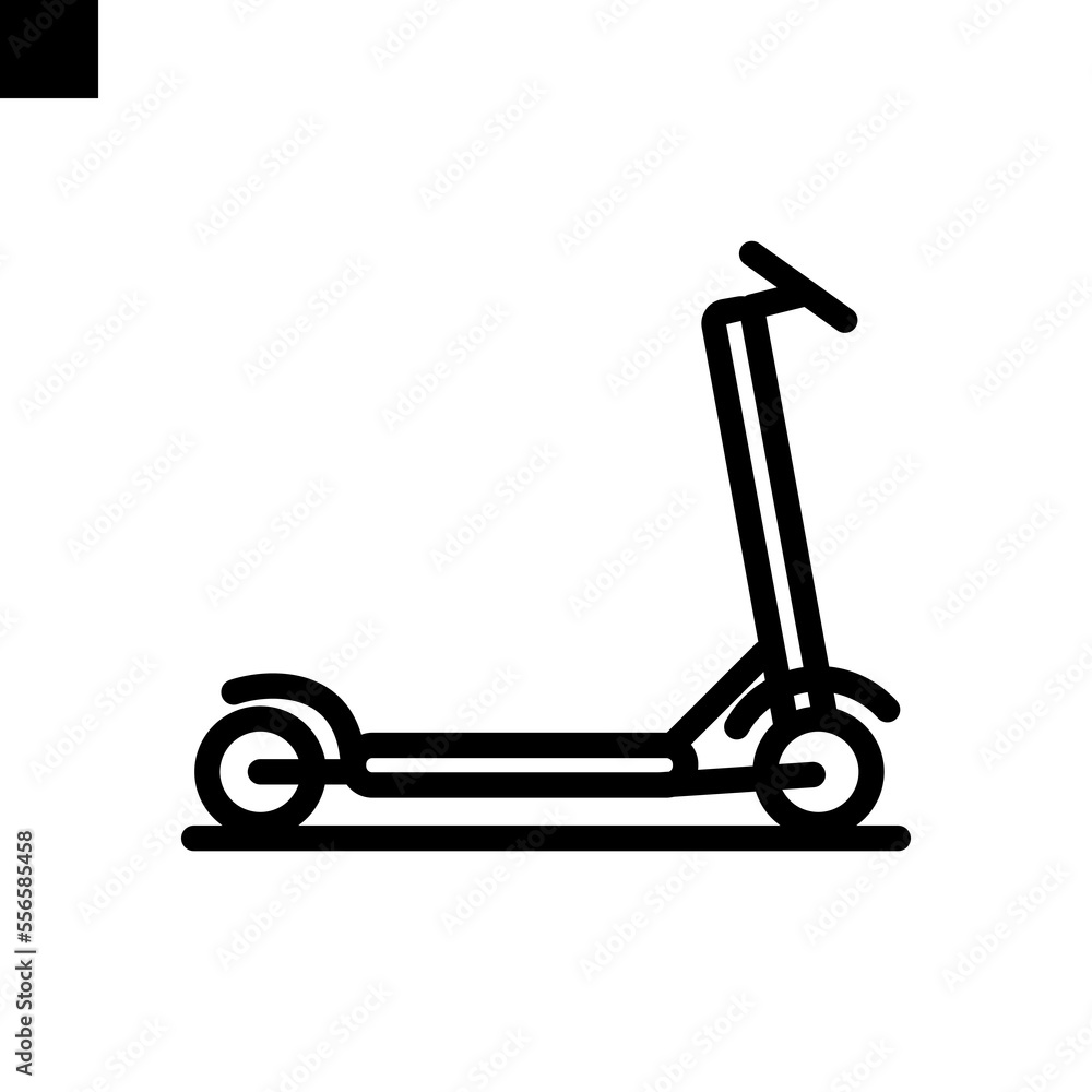 electrict modern kick scooter icon line style vector electrict modern kick scooter icon line style vector