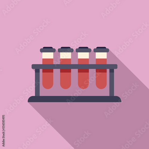 Allergy test tube stand icon flat vector. Seasonal allergic. Season health