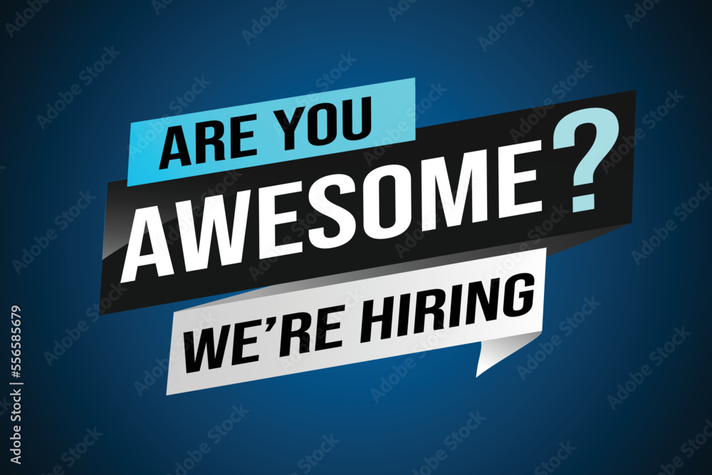 hiring recruitment Join now design for banner poster. are you awesome? lettering with geometric shapes lines. Vector illustration typographic. Open vacancy design template modern concept hiring recruitment Join now design for banner poster. are you awesome? lettering with geometric shapes lines. Vector illustration typographic. Open vacancy design template modern concept