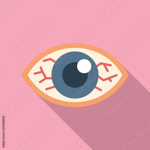 Sick tired eye icon flat vector. Season flu. Unwell kid