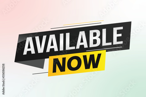 available now word concept vector illustration with lines 3d style for social media landing page, template, ui, web, mobile app, poster, banner, flyer, background, gift card, coupon, label, wallpaper