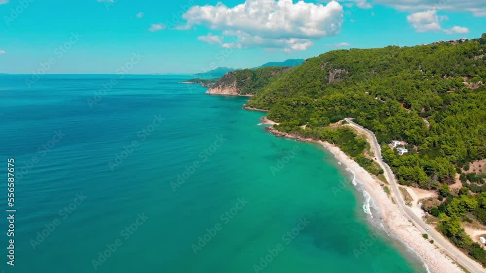 Drone Fly Over Beautiful Beach In Greece Drone Fly Over Beautiful Beach In Greece