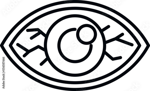 Sick tired eye icon outline vector. Season flu. Unwell kid