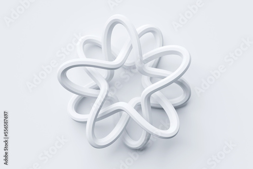 3D illustration of a white node. Fantastic shape .Simple geometric shapes