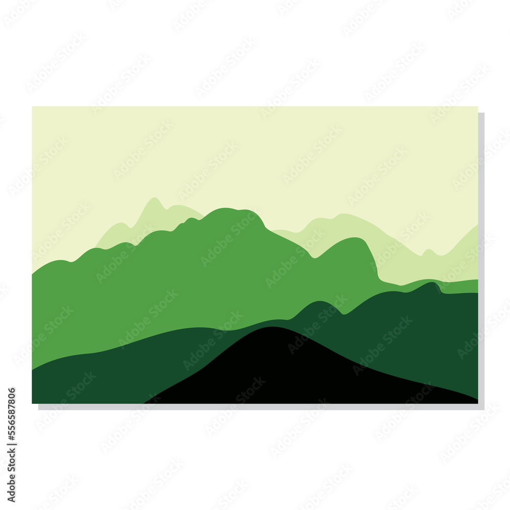 Mountain vector illustration with unique, attractive and simple colors.
