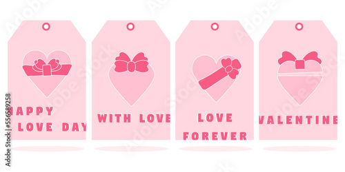 Valentine Day tags set. Valentine Day printable gift tags. © bbeer