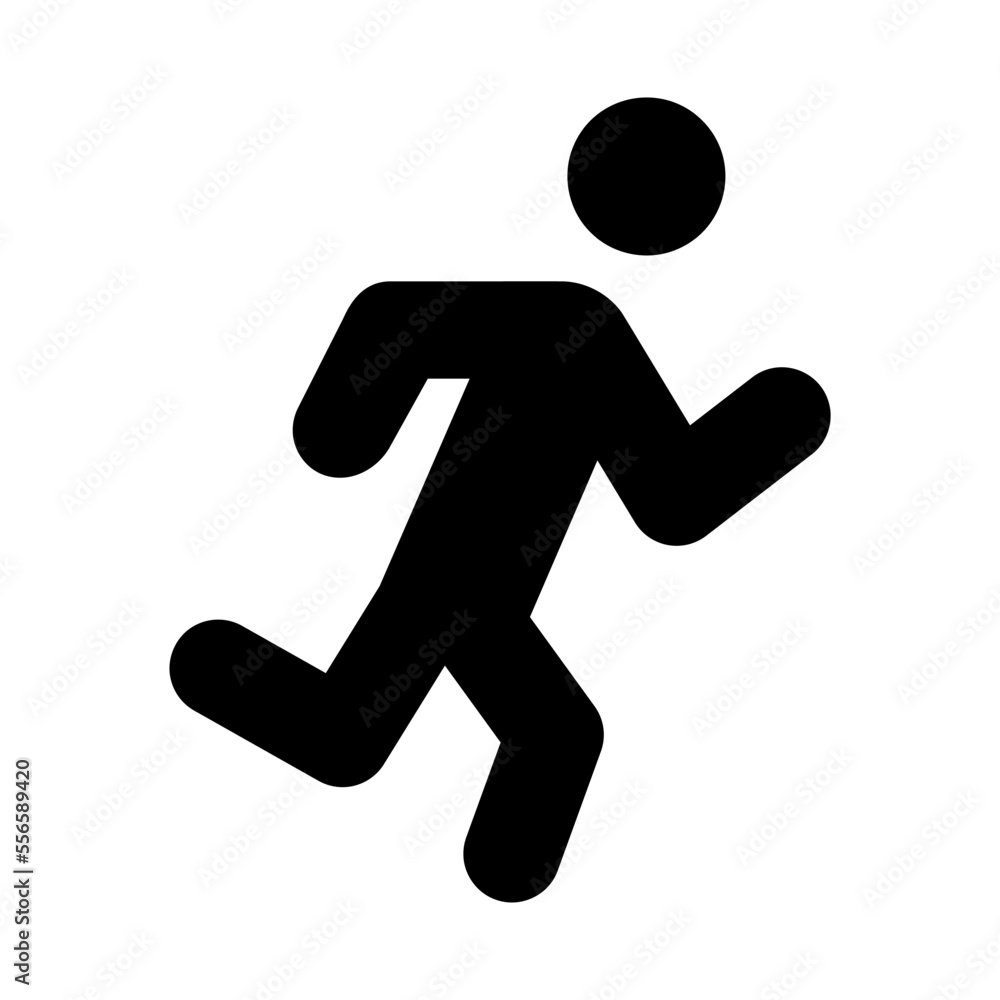 Icono de persona corriendo estilo silueta. Ilustración vectorial Icono de persona corriendo estilo silueta. Ilustración vectorial