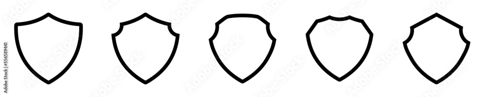 Conjunto de iconos de escudo de protección. Antivirus. Concepto de tecnología, protección y seguridad. Ilustración vectorial