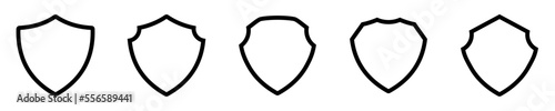 Conjunto de iconos de escudo de protección. Antivirus. Concepto de tecnología, protección y seguridad. Ilustración vectorial