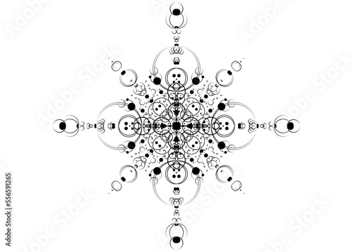 Doodle Mandala Black on transparent Background