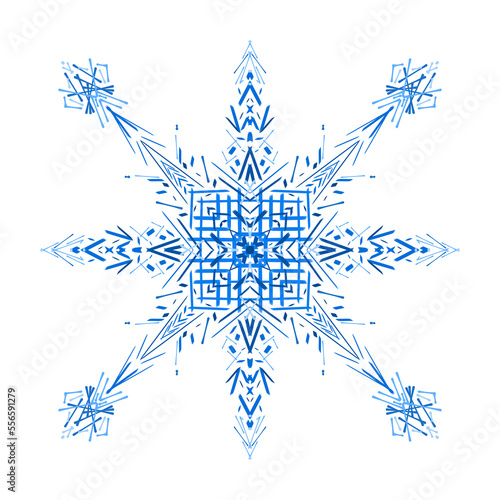 Snowflake. Snowflake design. Illustration on transparent background