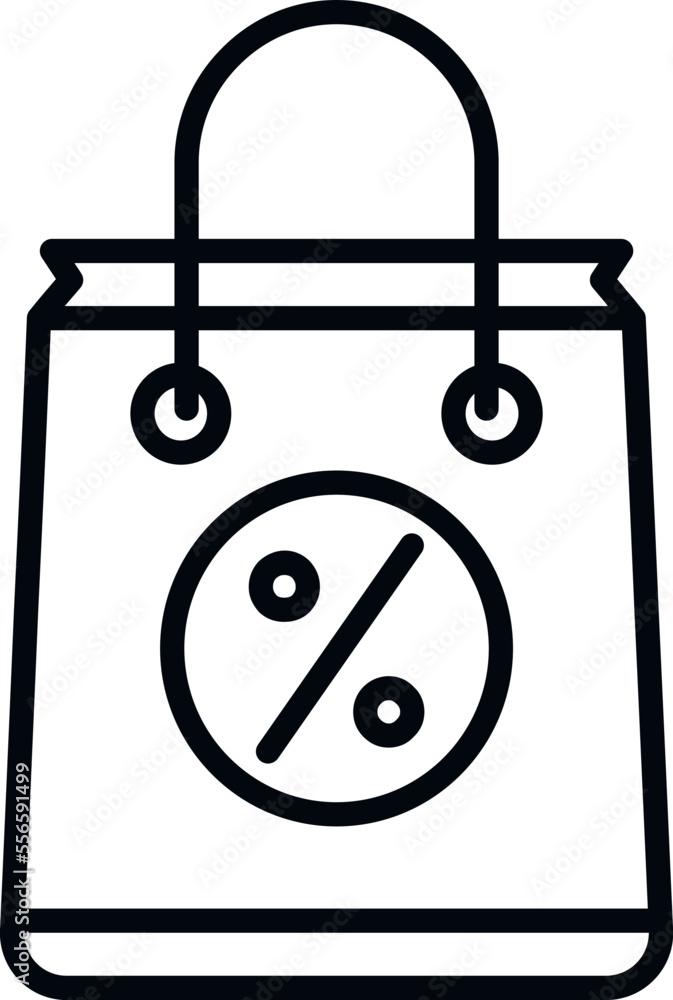 Sale product bag icon outline vector. Digital mix. Price mobile