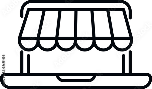 Online shop icon outline vector. Digital mix. Social market