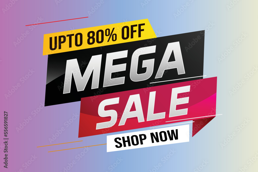 mega sale word concept vector illustration with lines and 3d style, landing page, template, ui, web, mobile app, poster, banner, flyer, background, gift card, coupon, label, wallpaper	