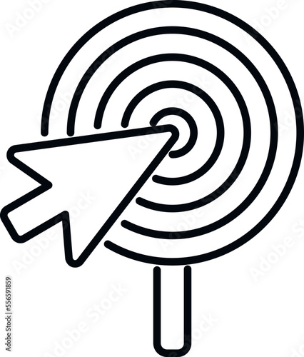 Click marketing target icon outline vector. Digital mix. Price product