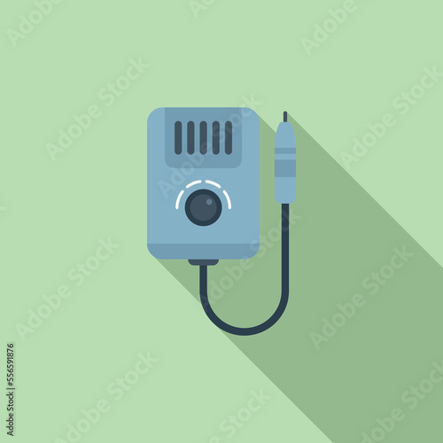 Manicure device icon flat vector. Nail pedicure. Polish device