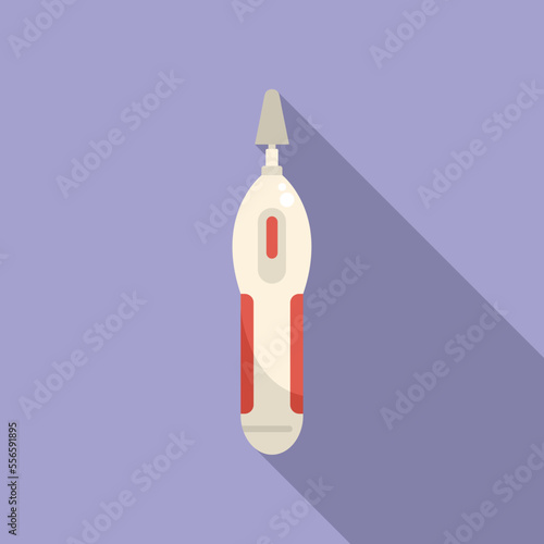 Polish nail device icon flat vector. Manicure beauty. Spa design