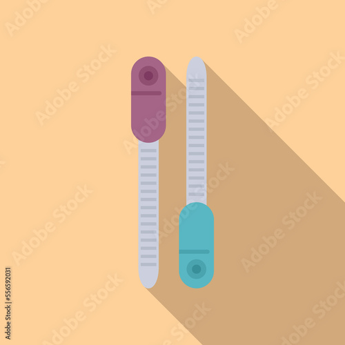 Polish stick icon flat vector. Care spa. Cosmetic foot