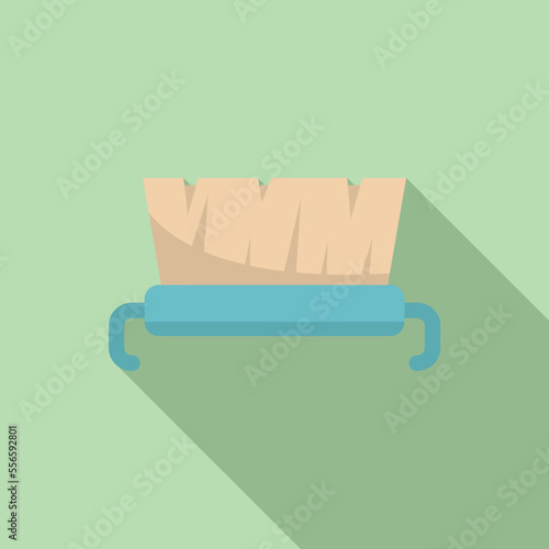 Brush pedicure icon flat vector. Beauty care. Salon spa