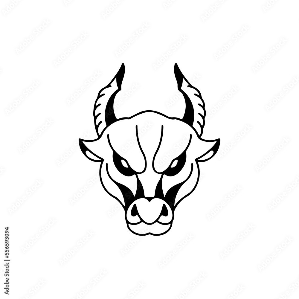 vector illustration of a bull's head