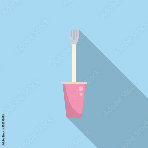 Polish nail brush icon flat vector. Manicure care. Cuticle woman