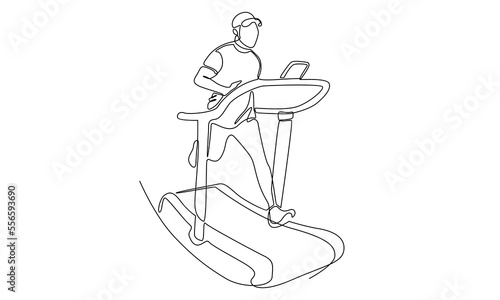 continuous line of man training speed run with treadmill