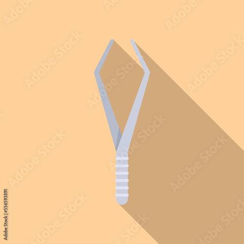 Nail forceps icon flat vector. Polish element. Spa cosmetic