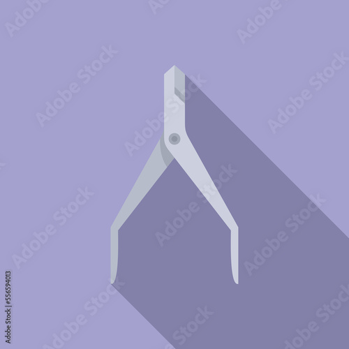 Steel manicure tool icon flat vector. Pedicure polish. Care kit