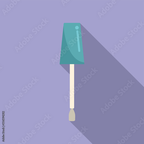Cosmetic nail brush icon flat vector. Manicure polish. Salon spa