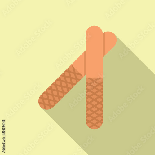 Polish wood stick icon flat vector. Nail manicure. Care salon