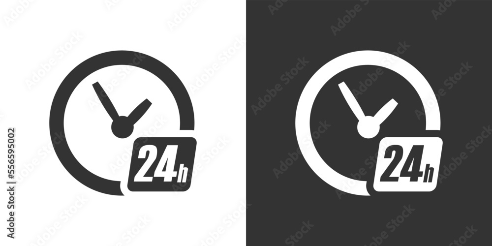 24 hours, clock and time icon