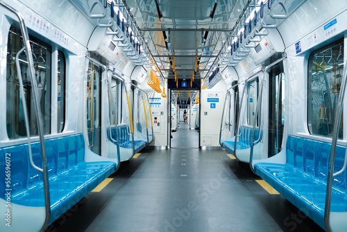 empty nightr train in the city