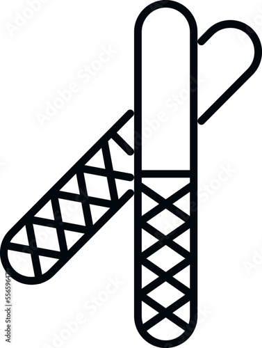 Polish wood stick icon outline vector. Nail manicure. Care salon