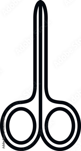 Nail scissors icon outline vector. Pedicure care. Care salon