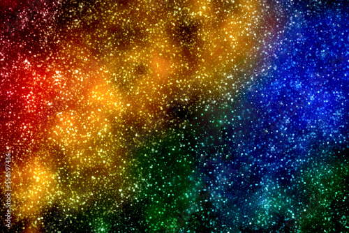 Colourful galaxy space background. Glowing stars in space. Starry night sky background. Photo can be used for the concept of New Year, Christmas and all celebration background.	
