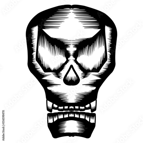 Illustration vector graphic of Hand-drawn Anatomical Skull. Perfect for ico, logo, sticker, tattoo