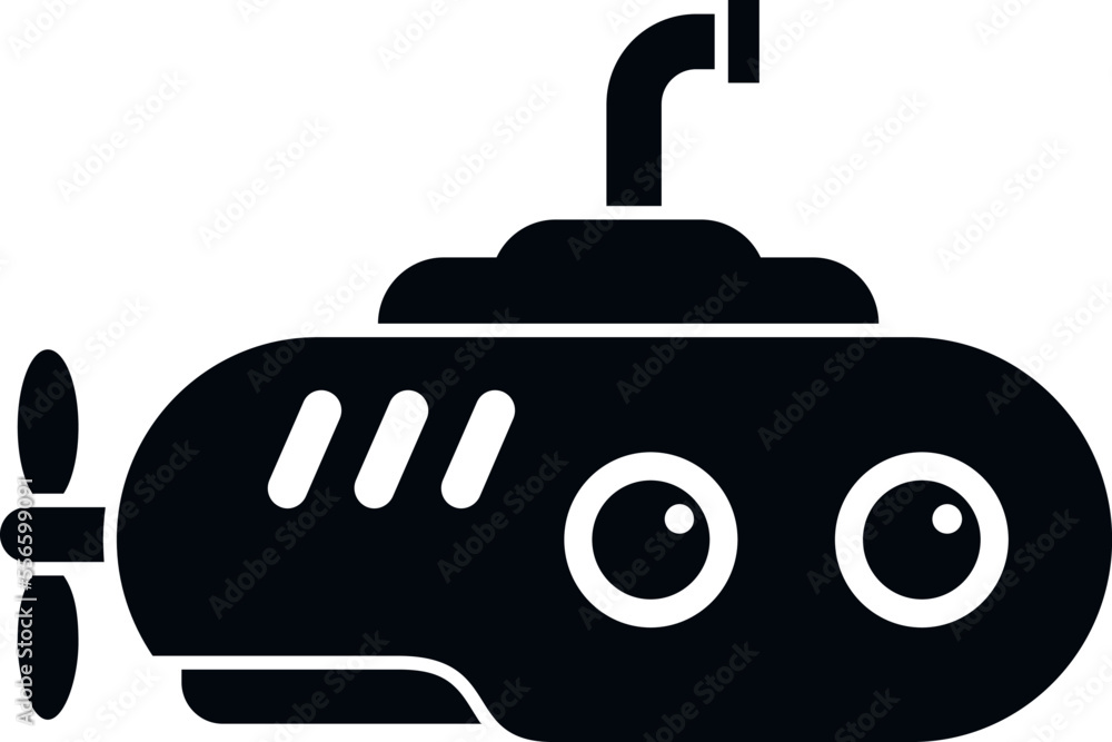 Ocean submarine icon simple vector. Underwater ship. Deep vehicle Ocean submarine icon simple vector. Underwater ship. Deep vehicle