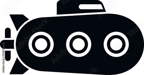 Design submarine icon simple vector. Underwater ship. Army vehicle