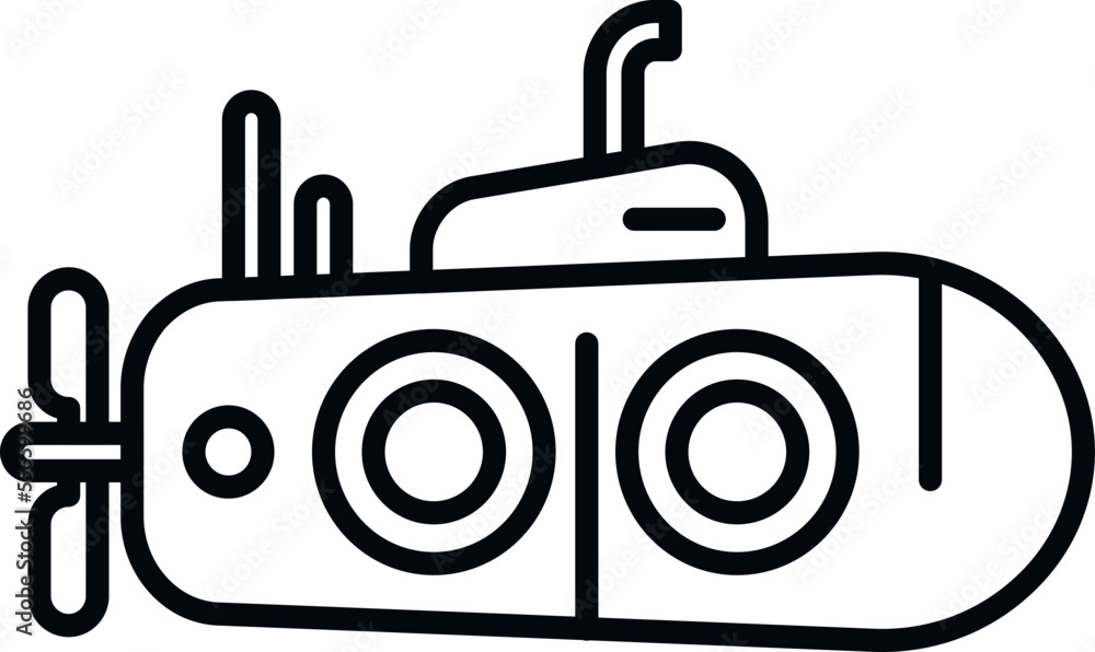 Submarine icon outline vector. Underwater boat. Sea ship Submarine icon outline vector. Underwater boat. Sea ship