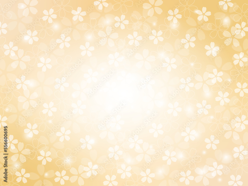 桜のオレンジの背景、キラキラに輝くバック
